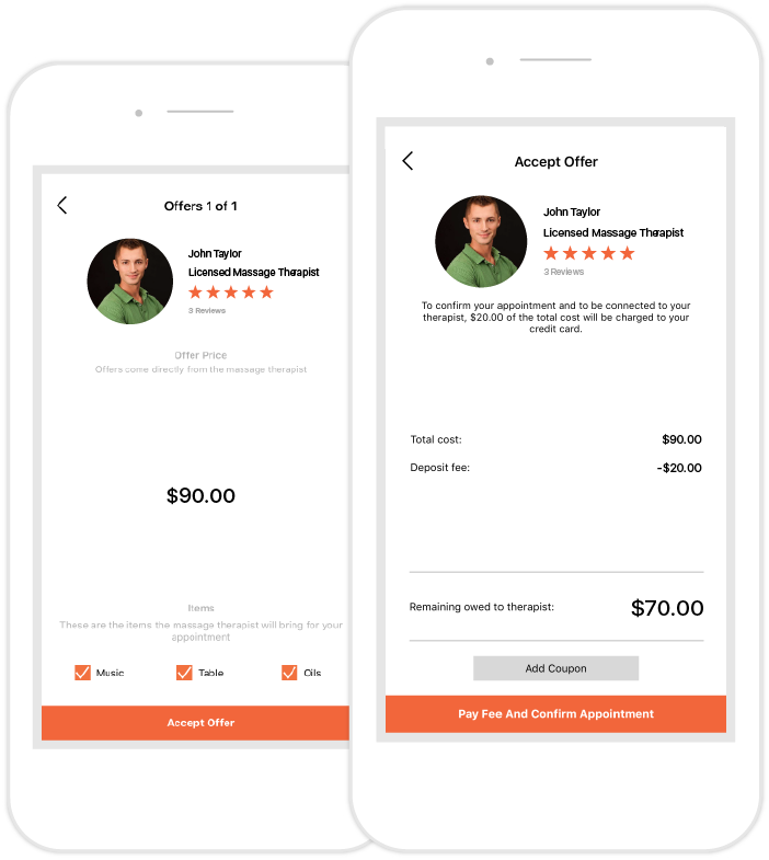 Numi massage app payment methods